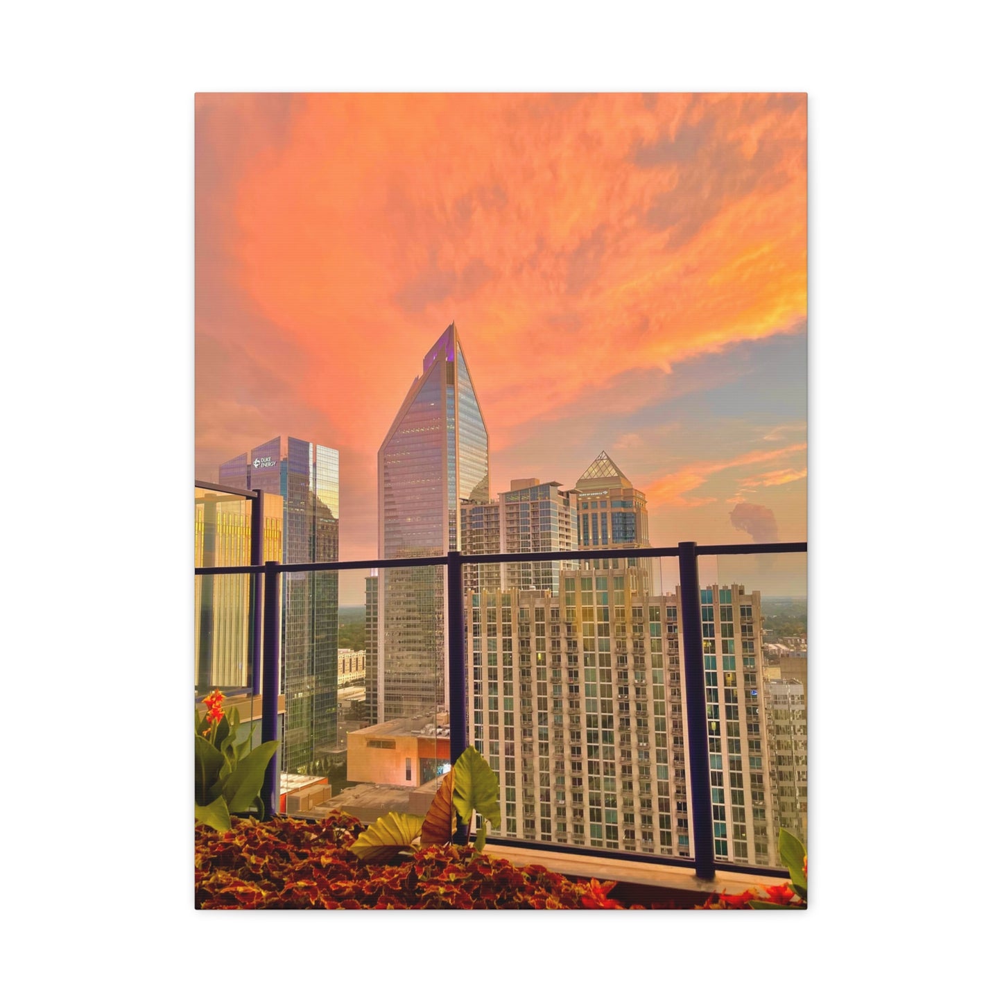 Uptown Charlotte Sunset Matte Canvas