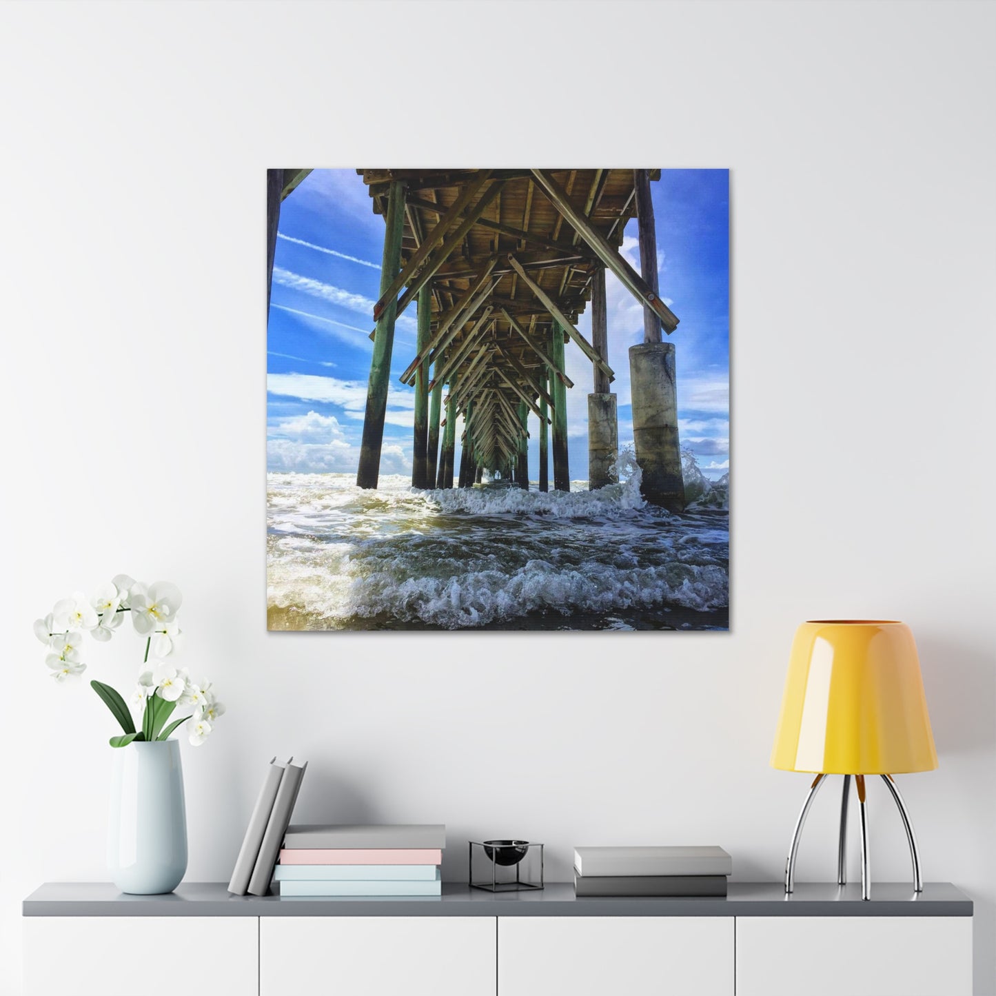 Topsail Island, North Carolina Pier Canvas Gallery Wraps