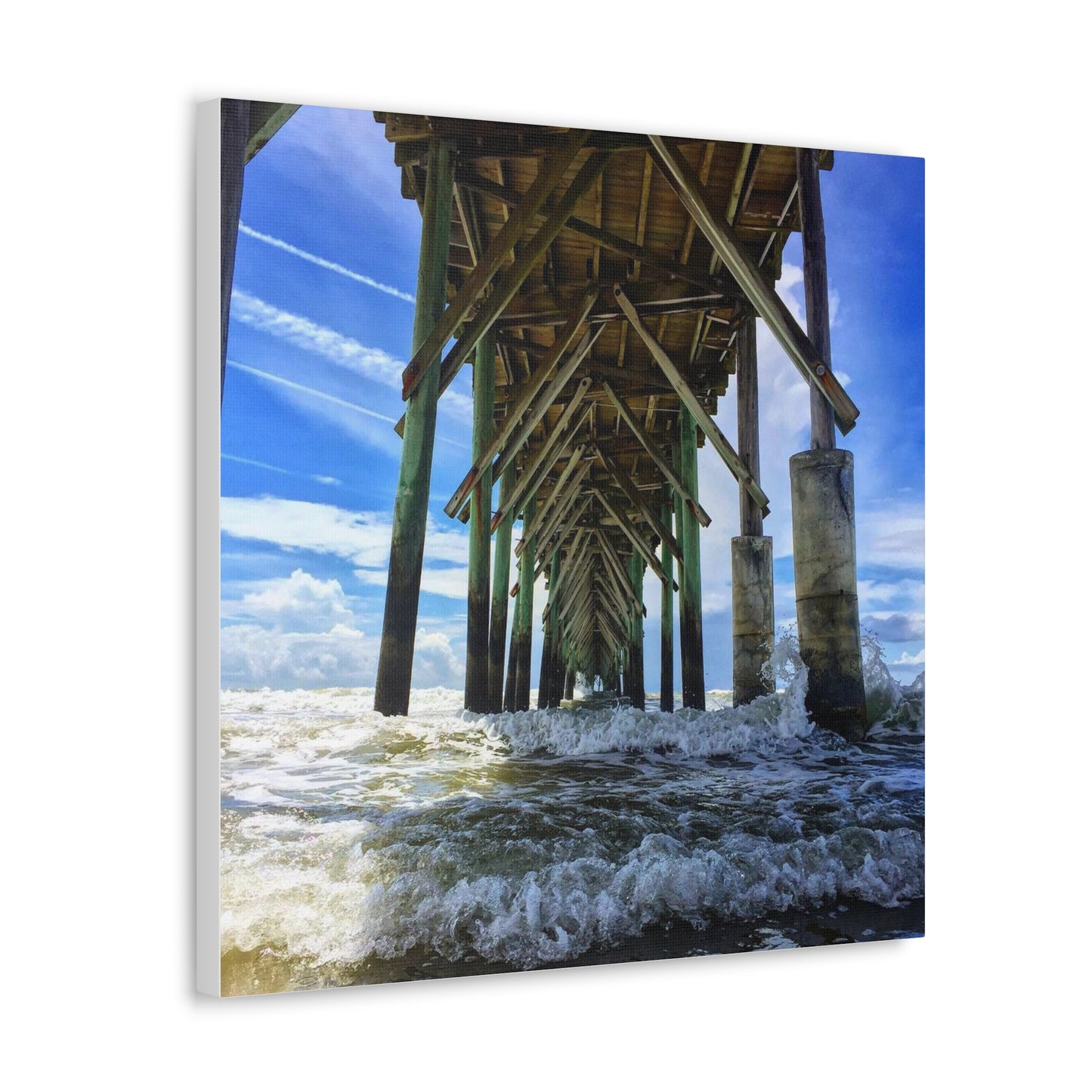 Topsail Island, North Carolina Pier Canvas Gallery Wraps