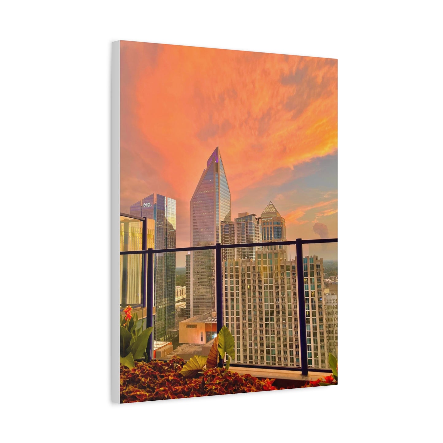 Uptown Charlotte Sunset Matte Canvas