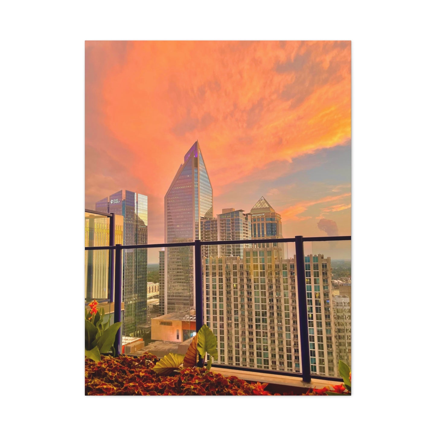 Uptown Charlotte Sunset Matte Canvas