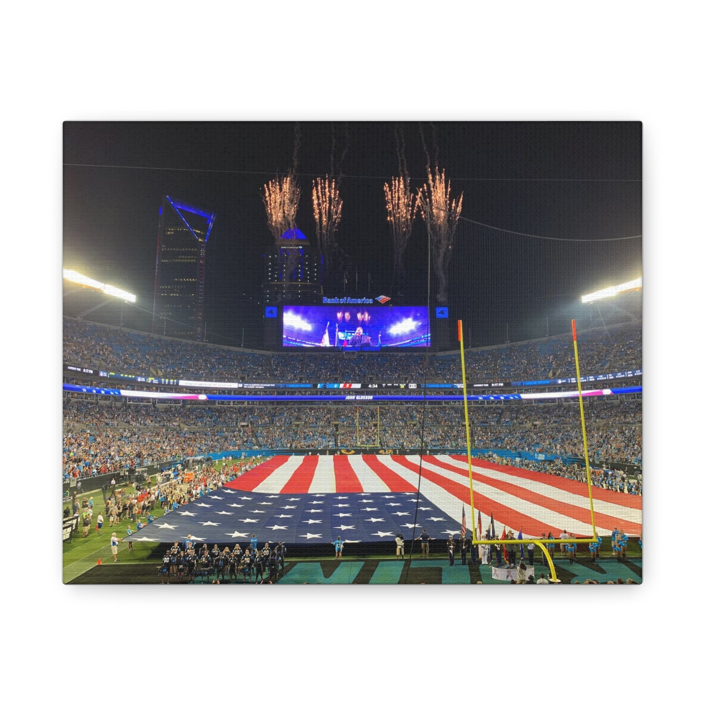 Carolina Panthers American Flag Canvas Gallery Wraps