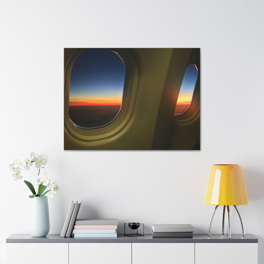 Sunrise descent into London Heathrow Gallery Wraps