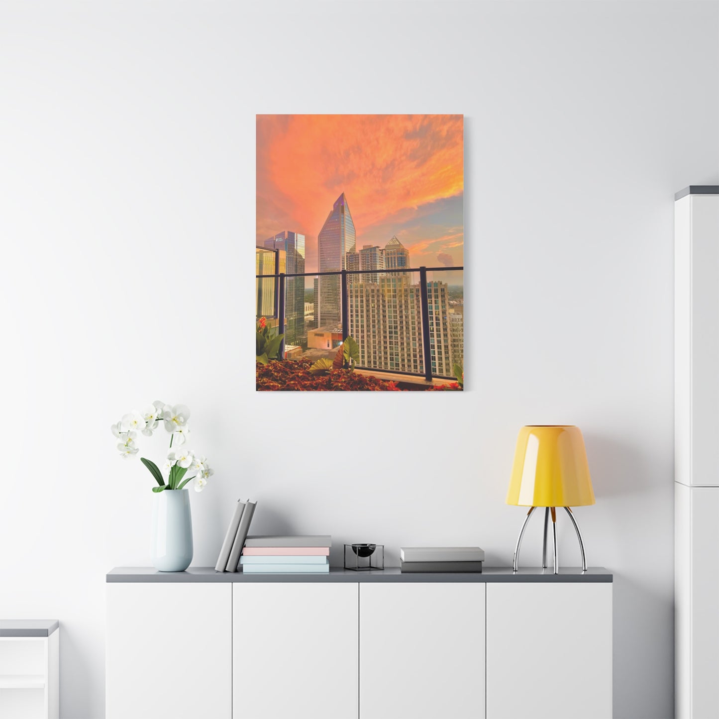 Uptown Charlotte Sunset Matte Canvas